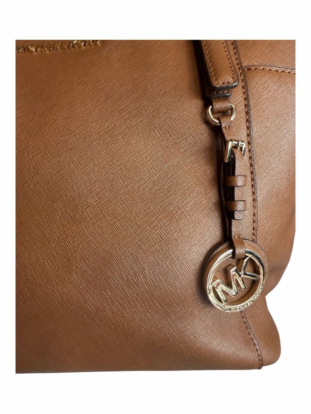 Michael Kors Leather Tote with MK Charm - Picture 4 of 12